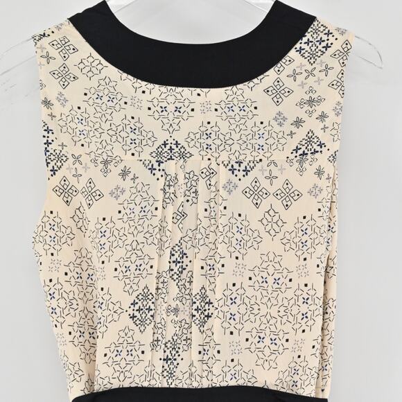 Anthropologie Womens Even Tide Shift Dress Size 4 HD IN PARIS Ivory Boho Print - Picture 6 of 12